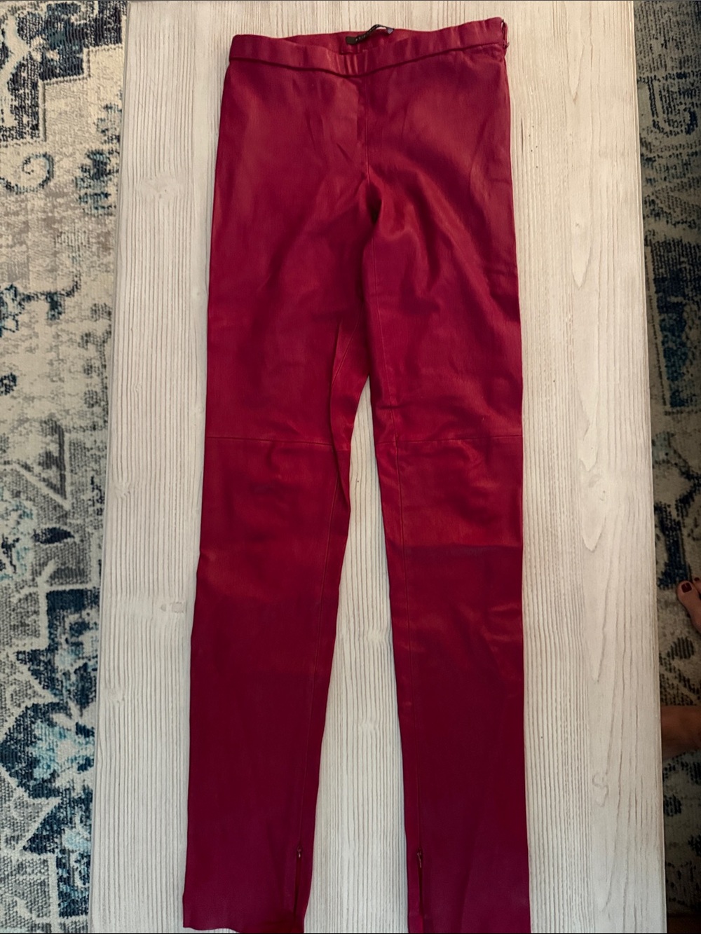 Elie Tahari Burgundy Leather Pants